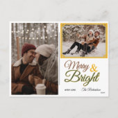 Klassiek Retro Festive Kerstmis Merry & Bright Feestdagenkaart (Achterkant)