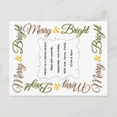 Klassiek Retro Festive Kerstmis Merry & Bright Feestdagenkaart (Voorkant)