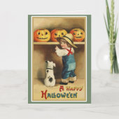 Klassiek Retro Gelukkig Halloween Op Maat Feestdagen Kaart (Voorkant)
