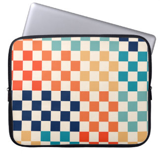 Klassiek retro geruit schaakbordpatroon laptop sleeve