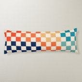 Klassiek retro geruit schaakbordpatroon lichaamskussen (Achterkant)
