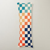 Klassiek retro geruit schaakbordpatroon lichaamskussen (Voorkant Verticaal)