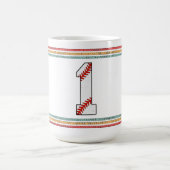 Klassiek Retro Honkbal Nummer 1 Design Koffiemok (Center)