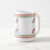 Klassiek Retro Honkbal Nummer 1 Design Koffiemok (Voorkant rechts)