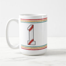 Klassiek Retro Honkbal Nummer 1 Design