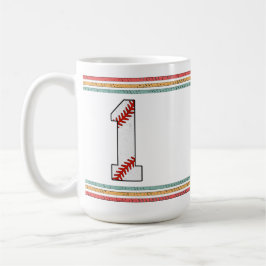 Klassiek Retro Honkbal Nummer 1 Design Koffiemok