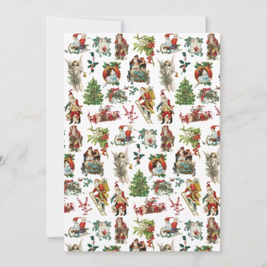 Klassiek Retro Kerstfeest Kaart (Achterkant)