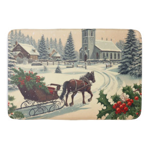 Klassiek/retro Kerstscenario Badmat