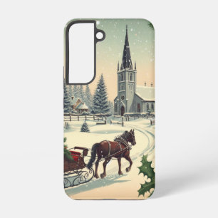 Klassiek/retro Kerstscenario Samsung Galaxy Hoesje