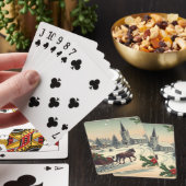 Klassiek/retro kersttafereel pokerkaarten (Insitu)