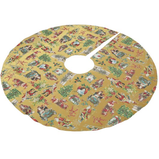 Klassiek Retro Kerstvakantiepatroon Goud Kerstboom Rok (Gekanteld)