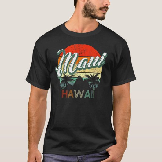 Klassiek  Retro Maui Hawaii T-shirt (Voorkant)