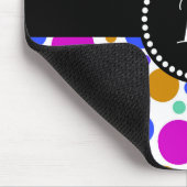 Klassiek Retro Monogram Kleurrijke Stippen Muismat (Hoek)