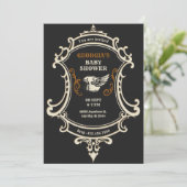 Klassiek  Retro Motorfiets baby shower Kaart (Staand voorkant)