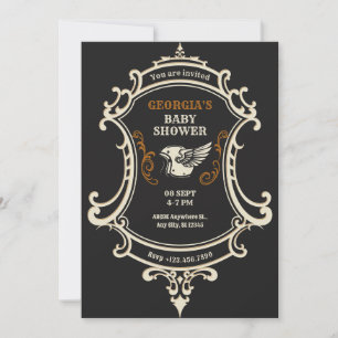 Klassiek Retro Motorfiets baby shower Kaart