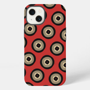 Klassiek Retro Rood en Zwart Patroon  iPhone 13 Hoesje