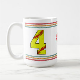 Klassiek Retro Softbal Nummer 4 Vintage Koffiemok