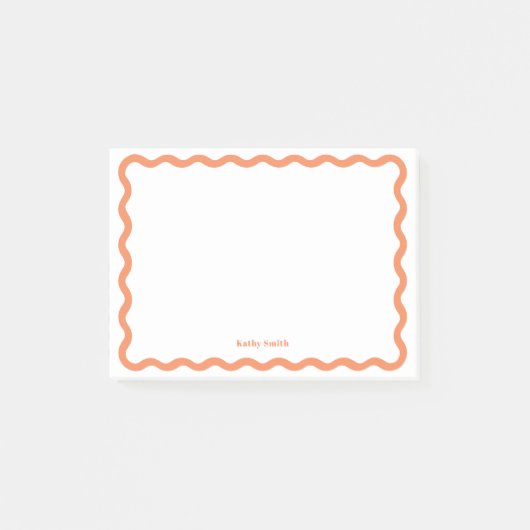 Klassiek Retro Wavy Abrikozen gepersonaliseerd bri Post-it® Notes (Voorkant)