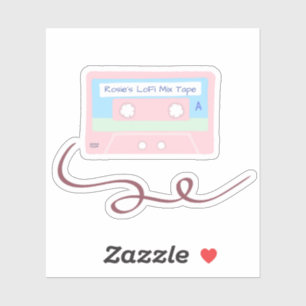 Klassiek Retro  zacht pastel Cassettebandje Sticker