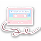 Klassiek Retro zacht pastel Cassettebandje Sticker (Voorkant)