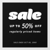 Klassiek retro zwart uitverkoopbord raamsticker (Vel)