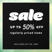 Klassiek retro zwart uitverkoopbord raamsticker (Vel 3)