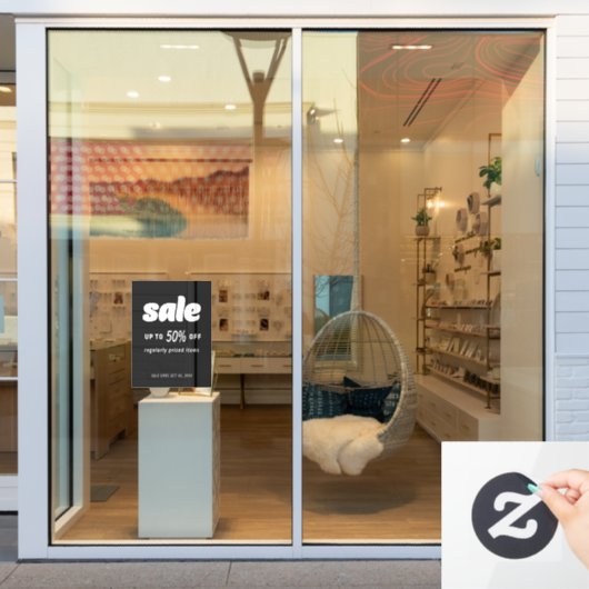 Klassiek retro zwart uitverkoopbord raamsticker (Winkelraam)