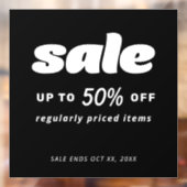 Klassiek retro zwart uitverkoopbord raamsticker (Vel 2)