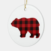 Klassiek robuust beer ontwerp - rood en zwart gebr keramisch ornament (Links)