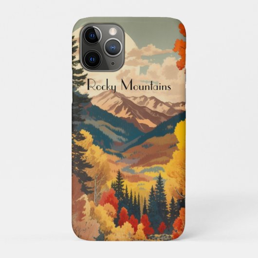 Klassiek Rocky Mountains Herfst Aangepaste Tekst Case-Mate iPhone Case (Achterkant)