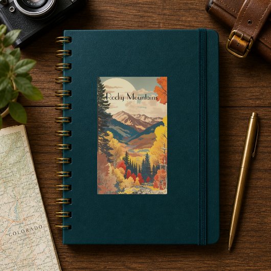 Klassiek Rocky Mountains Herfst Aangepaste Tekst Rechthoekige Sticker