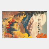 Klassiek Rocky Mountains Herfst Aangepaste Tekst Rechthoekige Sticker (Voorkant)