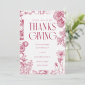 Klassiek Rode Bloemen | Thanksgiving | Herfst Uitn Kaart (Staand voorkant)