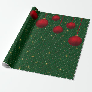 Klassiek rode, groene en gouden kerstcadeaupapier cadeaupapier
