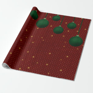 Klassiek rode, groene en gouden kerstcadeaupapier cadeaupapier