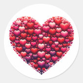 Klassiek Rode Hart Liefde Symbool Ronde Sticker (Voorkant)