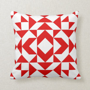 Klassiek rode kerst geometrisch quilt kunst ontwer kussen