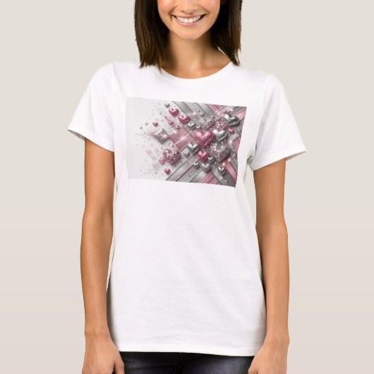 Klassiek Rode LOVE SPARKLES Slogan T-shirt (Voorkant)
