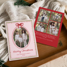 Klassiek Rode Strik Blush Roze Kerst 5 Foto
