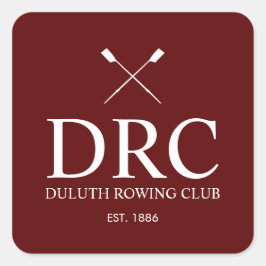 Klassiek Roeiclub Monogram Vierkante Sticker