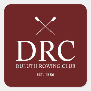 Klassiek Roeiclub Monogram Vierkante Sticker