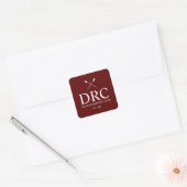 Klassiek Roeiclub Monogram Vierkante Sticker (Envelop)