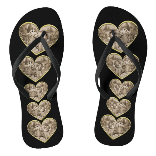 Klassiek romantisch paar, man en vrouw in liefde teenslippers (Voetbed)