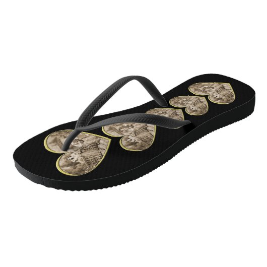 Klassiek romantisch paar, man en vrouw in liefde teenslippers (Schuin)