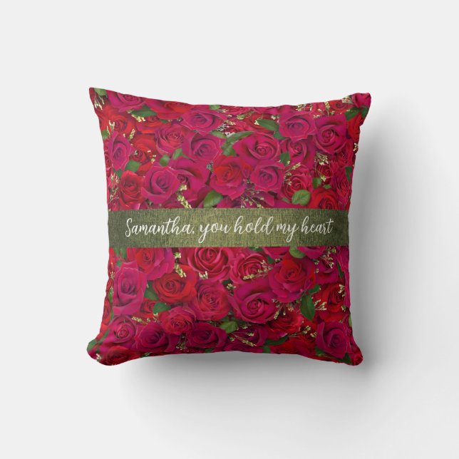 Klassiek Romantisch Rood Rozen Liefdesthema Kussen (Voorkant)
