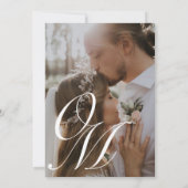 Klassiek Romantisch Script Foto Monogram Huwelijk Kaart (Achterkant)