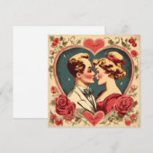 Klassiek romantisch Valentijnsdag stel Feestdagenkaart (Voorkant / Achterkant)