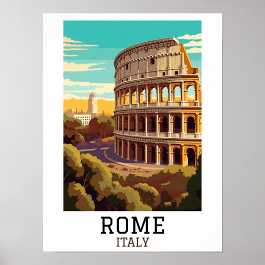 Klassiek Rome Italië Colosseum Historisch Poster (Voorkant)
