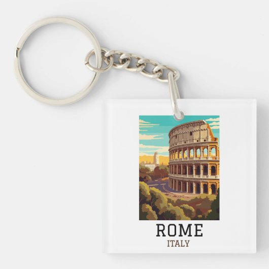 Klassiek Rome Italië Colosseum Historisch Sleutelhanger (voorkant)