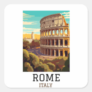 Klassiek Rome Italië Colosseum Historisch Vierkante Sticker